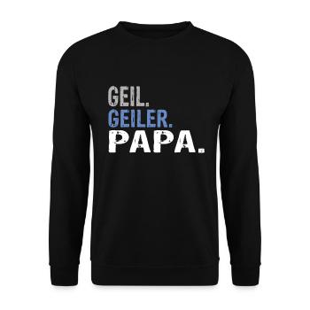 Papa Bester Papa Papa Spruch Papa Geburtstag - Unisex Pullover - Schwarz - Vorne - Alina (178cm) & Michal (187cm)