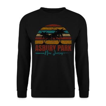 Fishing Boating Camping Lake Vacation Echo Lake - Unisex Sweatshirt - black - Front - Alina (178cm) & Michal (187cm)