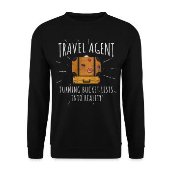 Turning Bucket Lists Into Reality Reisebüro - Unisex Pullover - Schwarz - Vorne - Alina (178cm) & Michal (187cm)
