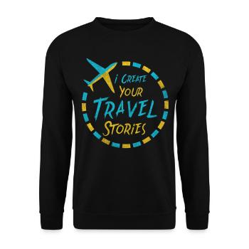 Je crée vos récits de voyage agence de voyages - Sweat-shirt Unisexe - noir - Devant - Alina (178cm) & Michal (187cm)