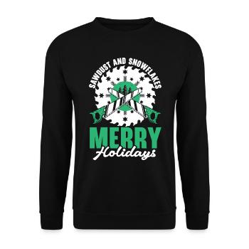 No tooth decay under the mistletoe Dental W - Unisex Sweatshirt - black - Front - Alina (178cm) & Michal (187cm)