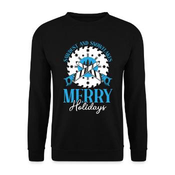 No tooth decay under the mistletoe Dental W - Unisex Sweatshirt - black - Front - Alina (178cm) & Michal (187cm)