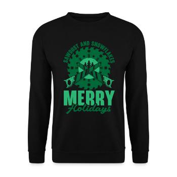 No tooth decay under the mistletoe Dental W - Unisex Sweatshirt - black - Front - Alina (178cm) & Michal (187cm)