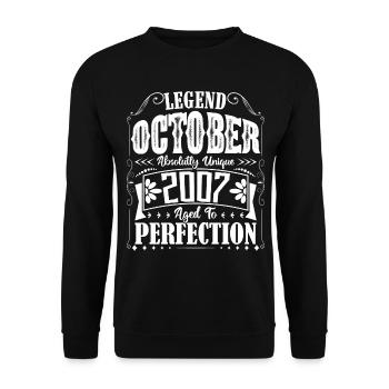 October 2007. October 2007 Birthday Gift. - Unisex Sweatshirt - black - Front - Alina (178cm) & Michal (187cm)