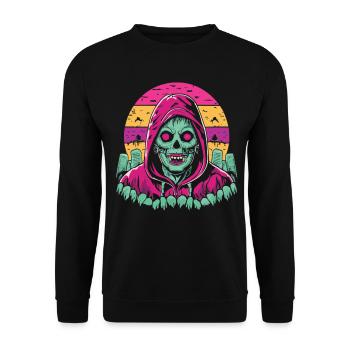 Halloween Ghoul - Das ideale Gruselgeschenk - Unisex Pullover - Schwarz - Vorne - Alina (178cm) & Michal (187cm)