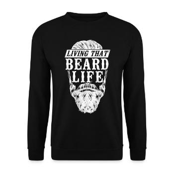 Beard Lover Bearded Man Living - Unisex Sweatshirt - black - Front - Alina (178cm) & Michal (187cm)