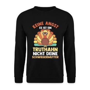 Truthuhn Truthahn - Unisex Pullover - Schwarz - Vorne - Alina (178cm) & Michal (187cm)