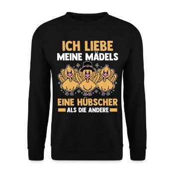 Truthuhn Truthahn - Unisex Pullover - Schwarz - Vorne - Alina (178cm) & Michal (187cm)