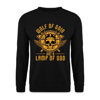 Wolf Of Odin Not A Lamp Of God Viking - Unisex Pullover - Schwarz - Vorne - Alina (178cm) & Michal (187cm)