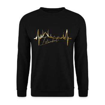 Istanbul Skyline Heartbeat Turquie J’aime Türkiye - Sweat-shirt Unisexe - noir - Devant - Alina (178cm) & Michal (187cm)