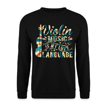 La musique de violon est ma langue d’amour Musique de violon - Sweat-shirt Unisexe - noir - Devant - Alina (178cm) & Michal (187cm)