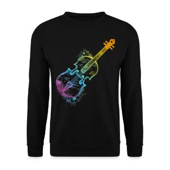 Flower With Violin Violinist Violinist Music And F - Unisex Pullover - Schwarz - Vorne - Alina (178cm) & Michal (187cm)