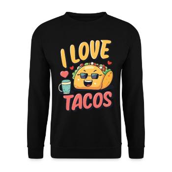Taco Passion - Show your love for tacos! - Unisex Sweatshirt - black - Front - Alina (178cm) & Michal (187cm)
