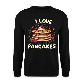 I Love Pancakes - Enjoy life with pancakes - Unisex Sweatshirt - black - Front - Alina (178cm) & Michal (187cm)