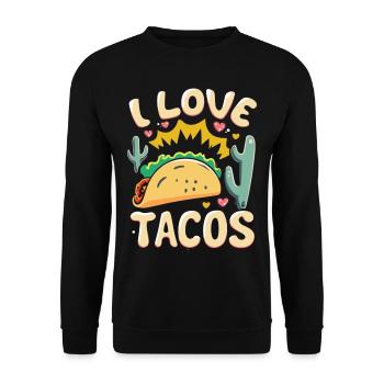 I love Tacos - For real taco lovers - Unisex Sweatshirt - black - Front - Alina (178cm) & Michal (187cm)