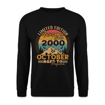 Original Oktober 2000 Jahrgang Jubiläum 2000 - Unisex Pullover - Schwarz - Vorne - Alina (178cm) & Michal (187cm)