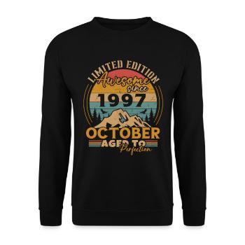 Original octobre 1997 vintage anniversaire 1997 - Sweat-shirt Unisexe - noir - Devant - Alina (178cm) & Michal (187cm)