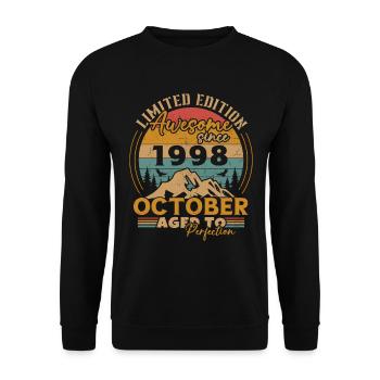 Original October 1998 vintage anniversary 1998 - Unisex Sweatshirt - black - Front - Alina (178cm) & Michal (187cm)