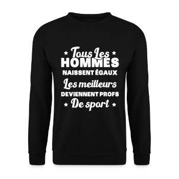 Les meilleurs hommes deviennent profs de sport - Sweat-shirt Unisexe - noir - Devant - Alina (178cm) & Michal (187cm)