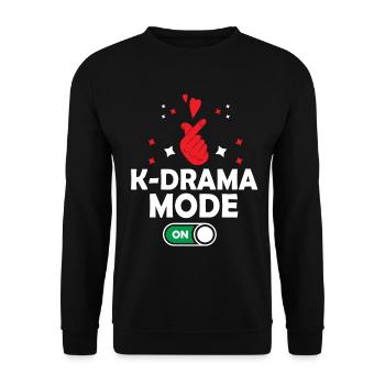 Mode K-drama Sur la Corée du Sud Drame coréen Oppa - Sweat-shirt Unisexe - noir - Devant - Alina (178cm) & Michal (187cm)