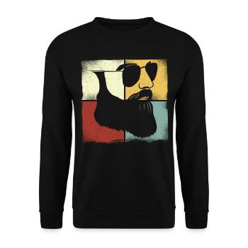 Beard Lover Bearded Man Retro - Unisex Sweatshirt - black - Front - Alina (178cm) & Michal (187cm)