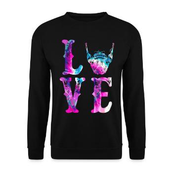 Beard Lover Bearded Man Watercolor - Unisex Pullover - Schwarz - Vorne - Alina (178cm) & Michal (187cm)