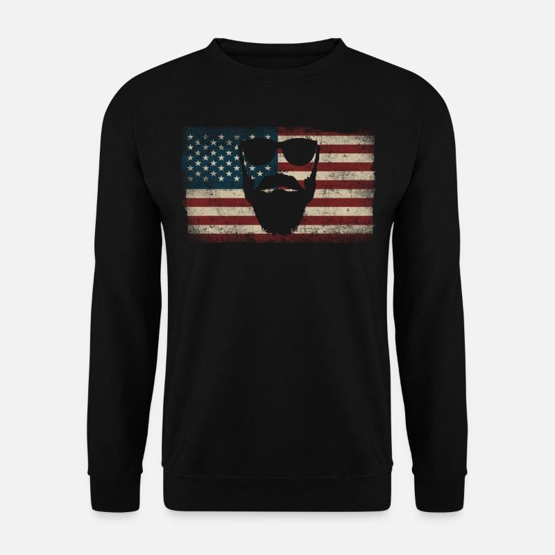 Beard Lover Bearded Man American - Unisex Pullover - Schwarz