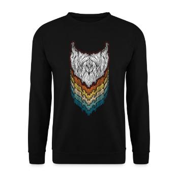 Beard Lover Bearded Man Retro - Unisex Sweatshirt - black - Front - Alina (178cm) & Michal (187cm)