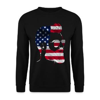 Beard Lover Bearded Man American - Unisex Sweatshirt - black - Front - Alina (178cm) & Michal (187cm)