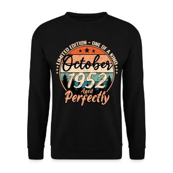 October 1952 anniversary 1952 legends October - Unisex Sweatshirt - black - Front - Alina (178cm) & Michal (187cm)