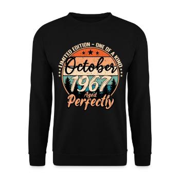Octobre 1967 anniversaire 1967 légendes Octobre - Sweat-shirt Unisexe - noir - Devant - Alina (178cm) & Michal (187cm)