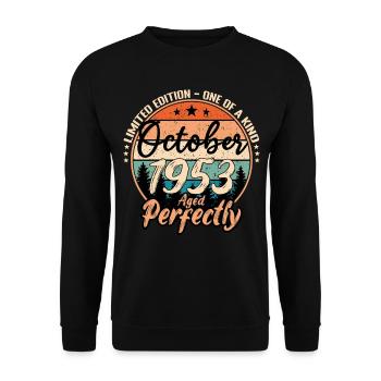 October 1953 anniversary 1953 legends October - Unisex Sweatshirt - black - Front - Alina (178cm) & Michal (187cm)