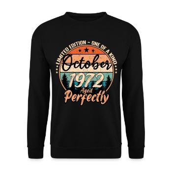 October 1972 anniversary 1972 legends October - Unisex Sweatshirt - black - Front - Alina (178cm) & Michal (187cm)