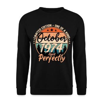 October 1974 anniversary 1974 legends October - Unisex Sweatshirt - black - Front - Alina (178cm) & Michal (187cm)