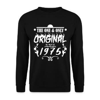 1975 - Year of construction 1975 - Born 1975 - Unisex Sweatshirt - black - Front - Alina (178cm) & Michal (187cm)