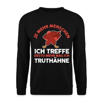Truthuhn Truthahn - Unisex Pullover - Schwarz - Vorne - Alina (178cm) & Michal (187cm)