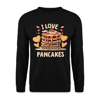 J’adore les crêpes - Profitez de la vie avec des crêpes - Sweat-shirt Unisexe - noir - Devant - Alina (178cm) & Michal (187cm)