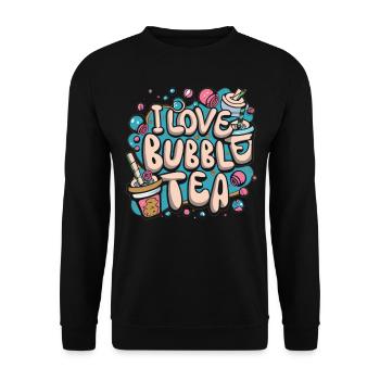 Bubble Tea Dreams - Love, Life, Bubble Tea! - Unisex Sweatshirt - black - Front - Alina (178cm) & Michal (187cm)