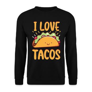 I love Tacos - Show your love for tacos! - Unisex Sweatshirt - black - Front - Alina (178cm) & Michal (187cm)