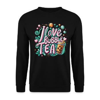 Bubble Tea - Celebrate your love for bubble tea - Unisex Sweatshirt - black - Front - Alina (178cm) & Michal (187cm)