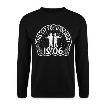 This Little Violinist Is 06 Violin Kids Birthday V - Unisex Pullover - Schwarz - Vorne - Alina (178cm) & Michal (187cm)