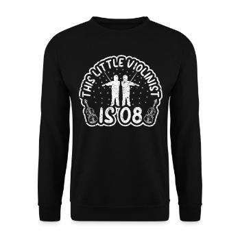 This Little Violinist Is 08 Violin Kids Birthday V - Unisex Pullover - Schwarz - Vorne - Alina (178cm) & Michal (187cm)