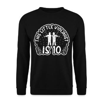 This Little Violinist Is 10 Violin Kids Birthday V - Unisex Pullover - Schwarz - Vorne - Alina (178cm) & Michal (187cm)