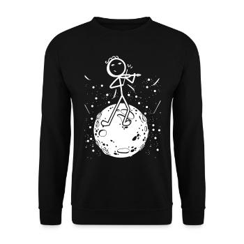 Violin Stick Player In Planet Violin Playing Violi - Unisex Pullover - Schwarz - Vorne - Alina (178cm) & Michal (187cm)