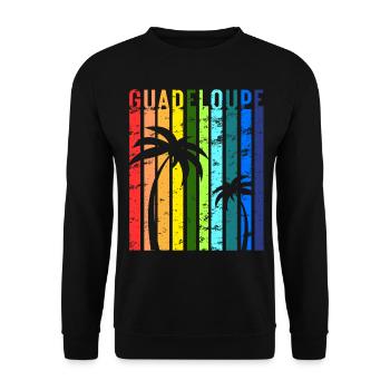 Guadeloupe Karibik Insel Urlaub Idee - Unisex Pullover - Schwarz - Vorne - Alina (178cm) & Michal (187cm)