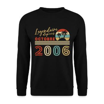 Original octobre 2006 vintage anniversaire 2006 - Sweat-shirt Unisexe - noir - Devant - Alina (178cm) & Michal (187cm)