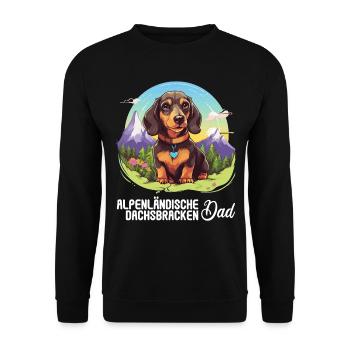 Alpenländische Dachsbracke - Unisex Pullover - Schwarz - Vorne - Alina (178cm) & Michal (187cm)