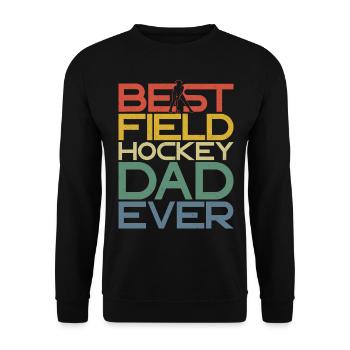 Field Hockey Dad Best Field Hockey - Unisex Pullover - Schwarz - Vorne - Alina (178cm) & Michal (187cm)