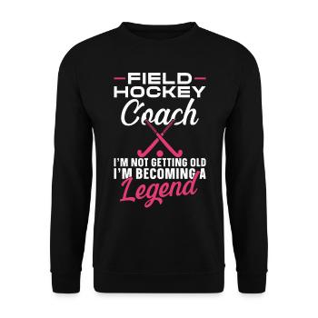 Field Hockey Coach Field Hockey - Unisex Pullover - Schwarz - Vorne - Alina (178cm) & Michal (187cm)