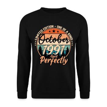 Oktober 1991 Jubiläum 1991 Legenden Oktober - Unisex Pullover - Schwarz - Vorne - Alina (178cm) & Michal (187cm)